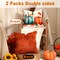 2 Packs Double Sided Throw Fall Pillow Covers - 18x18 (Pumpkins)
